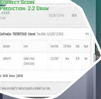 Weekend prediction correct score